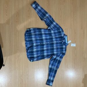 Tommy Bahama Large Blue Plaid Dress Shirt